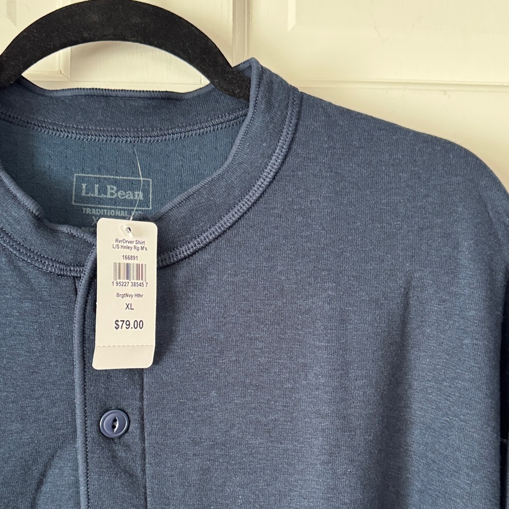 L.L. Bean Men's Dark Blue Long Sleeve Henley